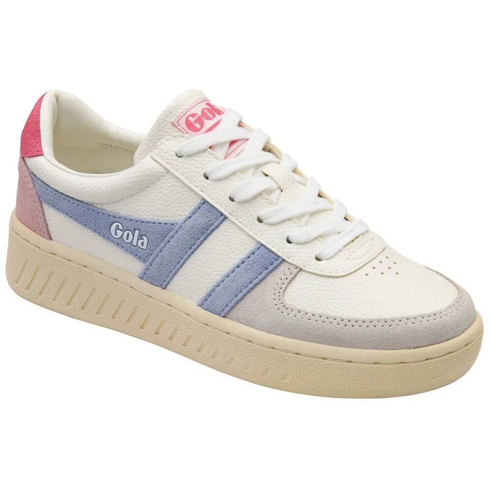 NEW GOLA women's grandslam trident sneakers in white/air/fluro pink